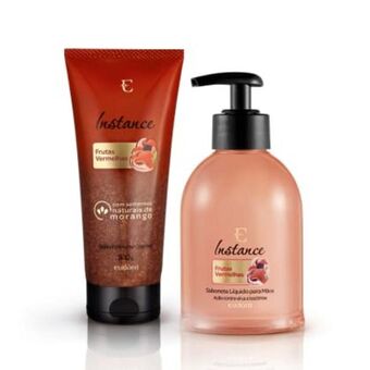 Eudora Combo instance frutas vermelhas: sabonete líquido para mãos 250ml + geleia esfoliante corporal 200g oferta