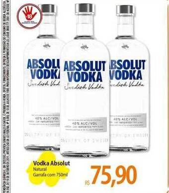 Atacadão Vodka absolut natural garrafa com oferta