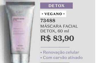 O Boticário Vegano máscara facial detox oferta