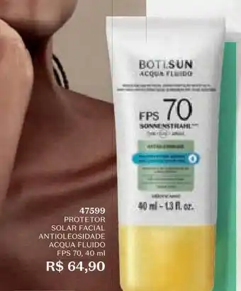 O Boticário Protetor solar facial antioleosidade acqua fluido fps 70 oferta