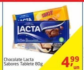 Tenda Atacado Chocolate lacta sabores tablete 80g oferta