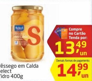 Tenda Atacado Pêssego em calda select vidro 400g oferta
