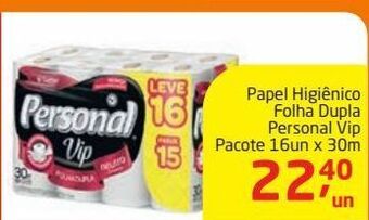 Tenda Atacado Papel higiênico folha dupla personal vip pacote 16un x 30m oferta