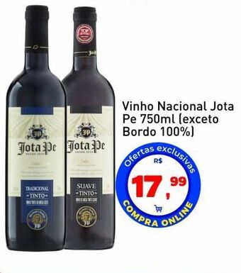 Tonin Superatacado Vinho nacional jota pe 750ml (exceto bordo 100%) oferta