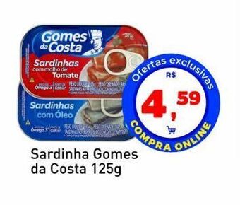 Tonin Superatacado Sardinha gomes da costa 125g oferta