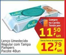Tenda Atacado Lenço umedecido regular com tampa pampers pacote 48un oferta