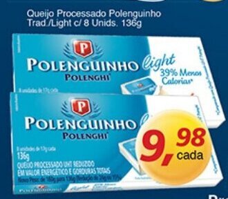 Supermercados Guanabara Queijo Processado Polenguinho Trad/ Light c/8 unids. 136g oferta