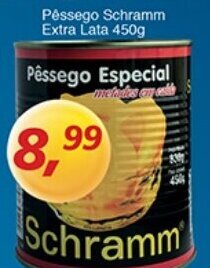 Supermercados Guanabara Pessego Schramm Extra Lata 450g oferta