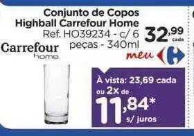 Carrefour Conjunto de copos highball carrefour home oferta
