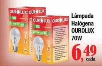 Supermercados Unidos Lâmpada halógena ourolux 70w oferta