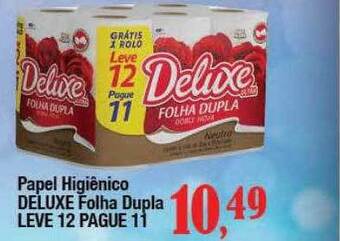 Supermercados Unidos Papel higiênico deluxe folha dupla leve 12 pague 11 oferta