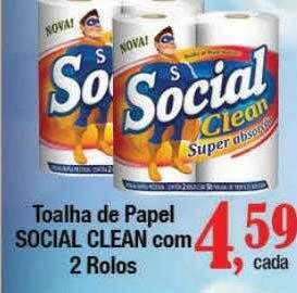 Supermercados Unidos Toalha de papel social clean com 2 rolos oferta