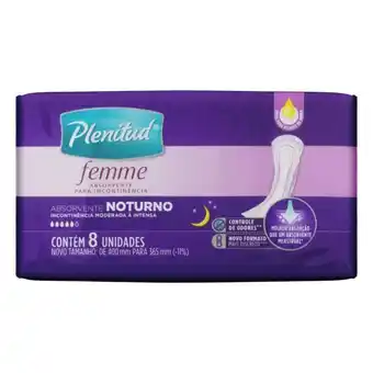 Supermercados Mateus Absorvente sem abas noturno plenitud femme pacote 8 unidades oferta