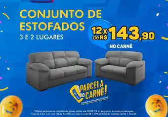 Multiloja Conjunto de estofados 3 e 2 lugares oferta
