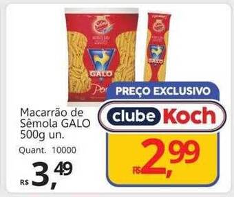 Supermercados Koch Macarrão de sêmola galo oferta