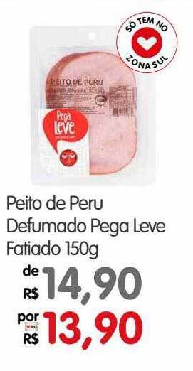 Zona Sul Peito de peru defumado pega leve fatiado oferta