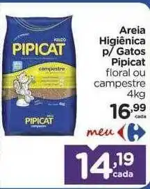 Carrefour Areia higiênica p gatos pipicat oferta