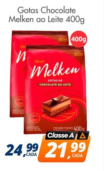 Delta Supermercados Gotas chocolate melken ao leite oferta