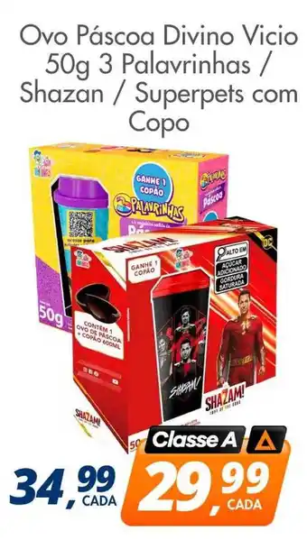 Delta Supermercados Ovo páscoa divino vicio 3 palavrinhas - shazan - superpets com copo oferta