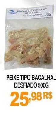 Peixe tipo bacalhau desfiado