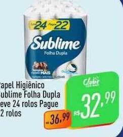Supermercados Pague Menos Papel higiênico sublime folha dupla oferta