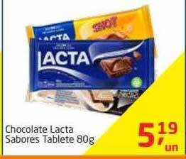 Tenda Atacado Chocolate lacta sabores tablete oferta