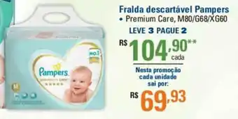 Fralda Descartravel Pampers Leve 3 Pague 2