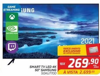 Smart tv led 4k 50" samsung