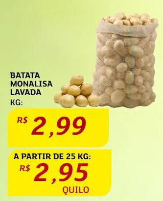 Assaí Atacadista Batata Monalisa Lavada 1kg oferta