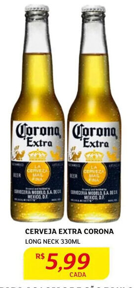 Assaí Atacadista Cerveja Extra Corona long neck 330ml oferta