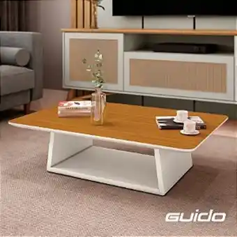 Lojas Guido Mesa de centro holambra - 1,03x68x30 - off white/cedro oferta