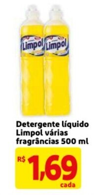 Mercado Extra Detergente Liquido Limpol varias fragrancia 500ml oferta