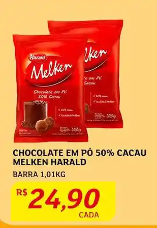 Chocolate em pó 50% Cacau Melken Harald 1.01kg