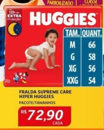 Assaí Atacadista Fralda Supreme care Hiper Huggies oferta