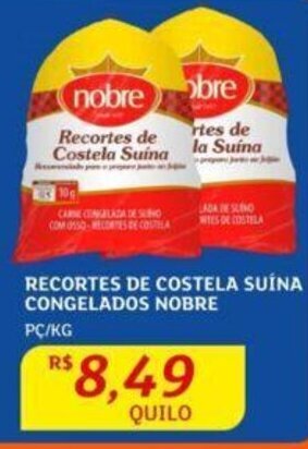 Assaí Atacadista Recortes de Costela Suína congelados Nobre oferta