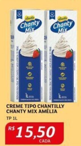 Assaí Atacadista Creme Tipo Chantilly Chanty Mix Amélia 1L oferta