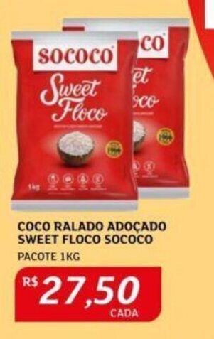 Assaí Atacadista Coco Ralado Adoçado Sweet Floco Sococo 1kg oferta