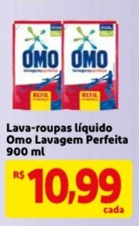 Mercado Extra Lava Roupas Liquido Omo Lavagem Perfeita 900ml oferta