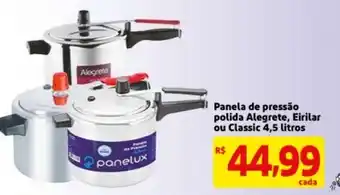 Panela de pressao polida Alegrete, Eirliar ou Classic 4.5L