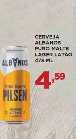 Apoio Mineiro Cerveja Albanos Puro Malte Lager Latão 473ml oferta