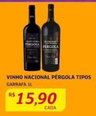 Assaí Atacadista Vinho Nacional Pérgola Tipos 1L oferta