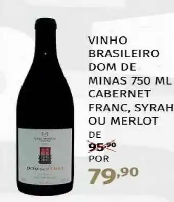 Super Nosso Vinho Brasileiro Dom De Minas Cabernet Franc, Syrah Ou Merlot 750ml oferta