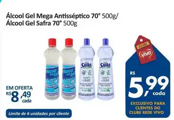 álcool Gel Mega Antisséptico 70° álcool Gel Safra 70° 500g