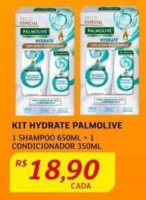Kit Hydrate Palmolive 1 Shampoo 650ml + 1 Condicionador 350ml