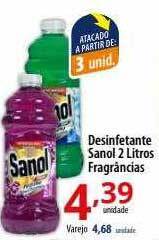 Desinfetante sanol 2 litros fragrâncias