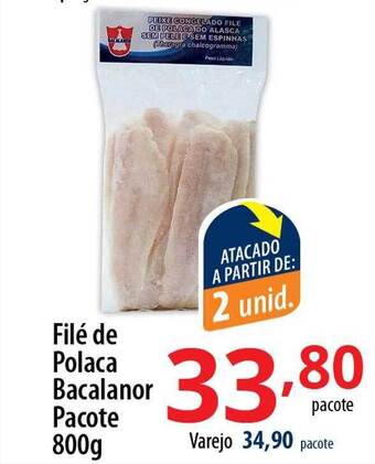 Akki Atacadista Filé de polaca bacalanor pacote oferta