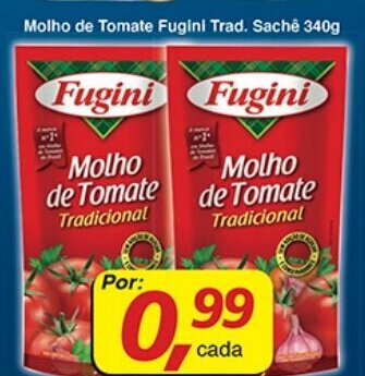 Supermercados Guanabara Molho de Tomate Fugini Trad. sachet 340g oferta