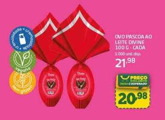 Cooper Ovo de pascoa ao leite divine oferta