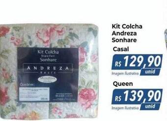 Hiper Moreira Kit colcha andreza sonhare casal oferta