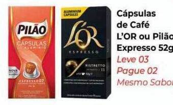 Hiper Moreira Cápsulas de café l'or ou pilão expresso oferta